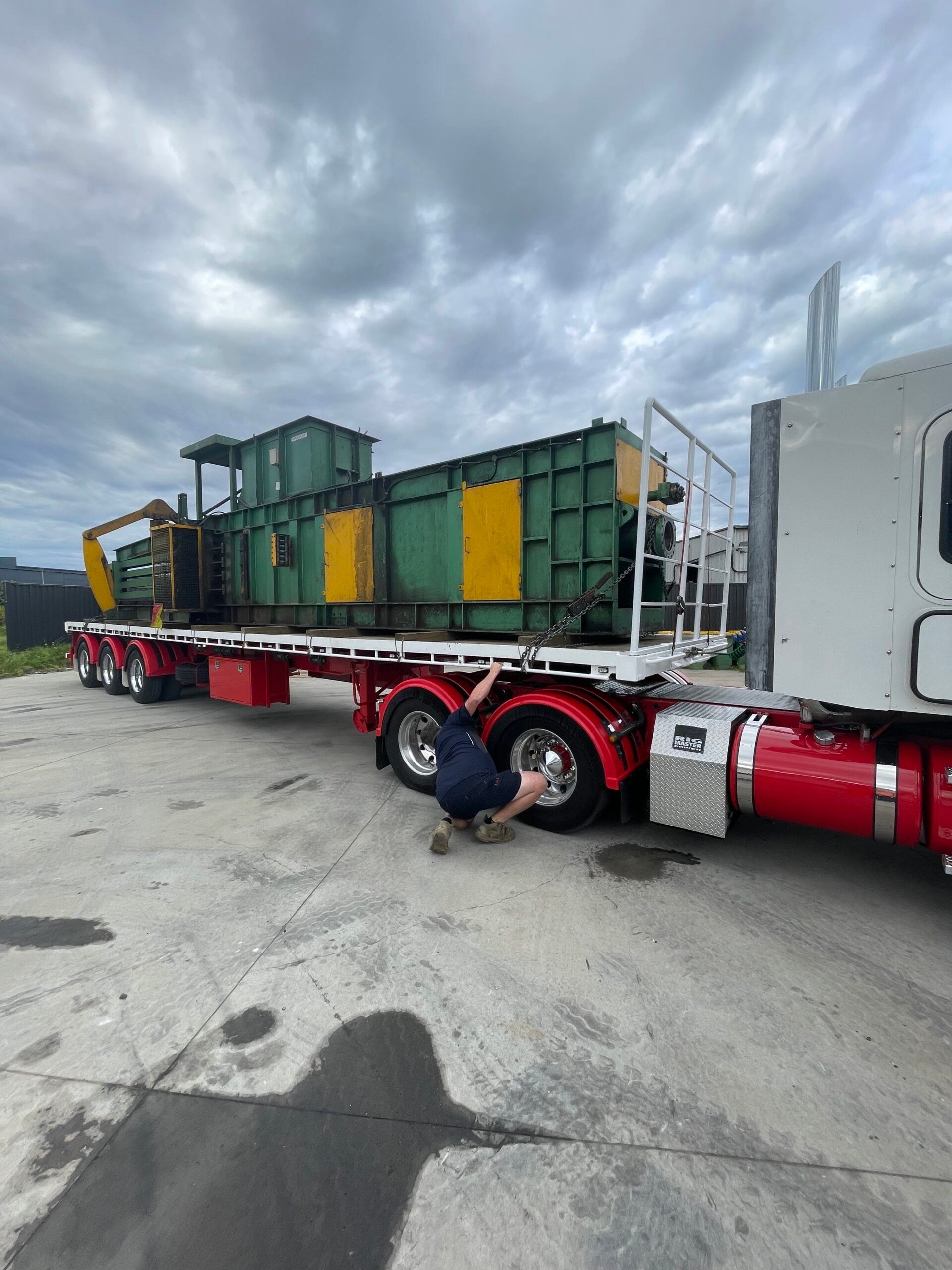 transport truck with heavy load